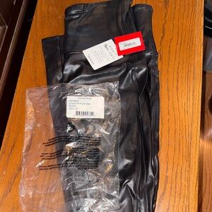 NWT- Spanx Black Faux Leather Pants